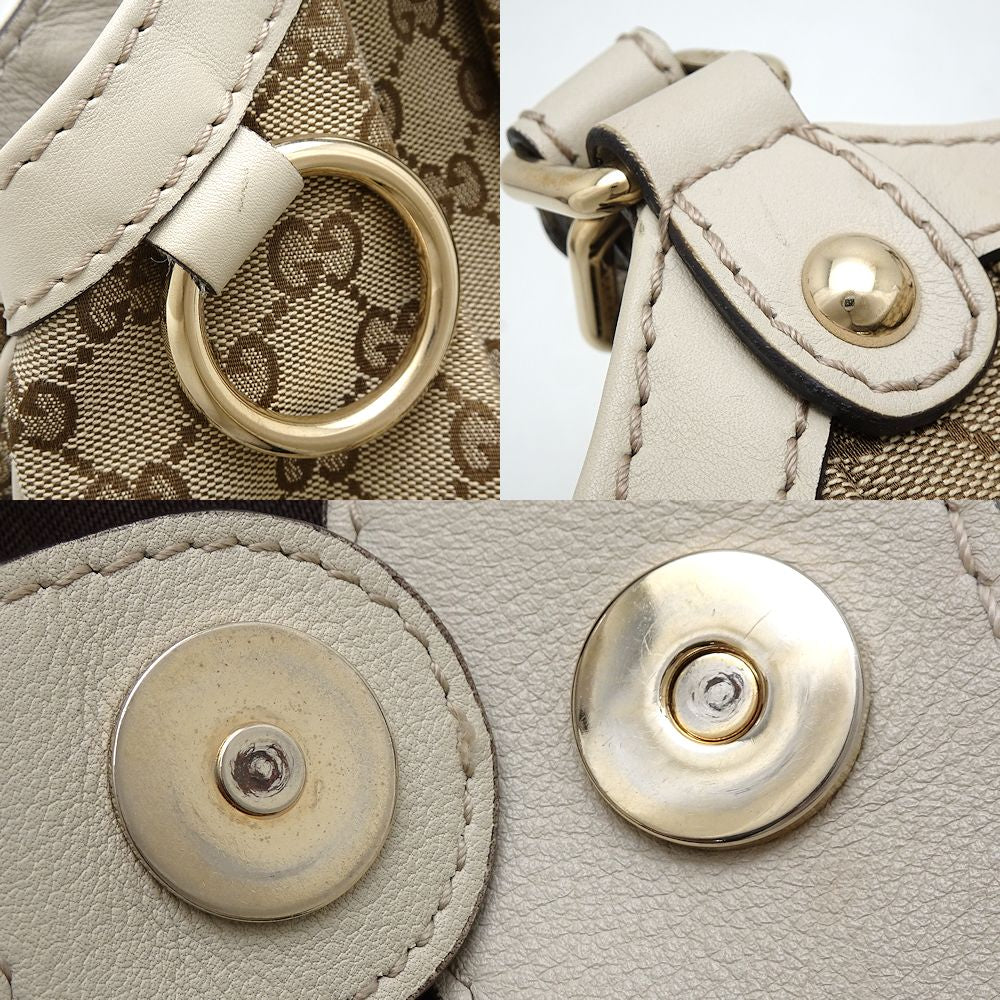 Gucci GG Canvas Leather Tote Bag