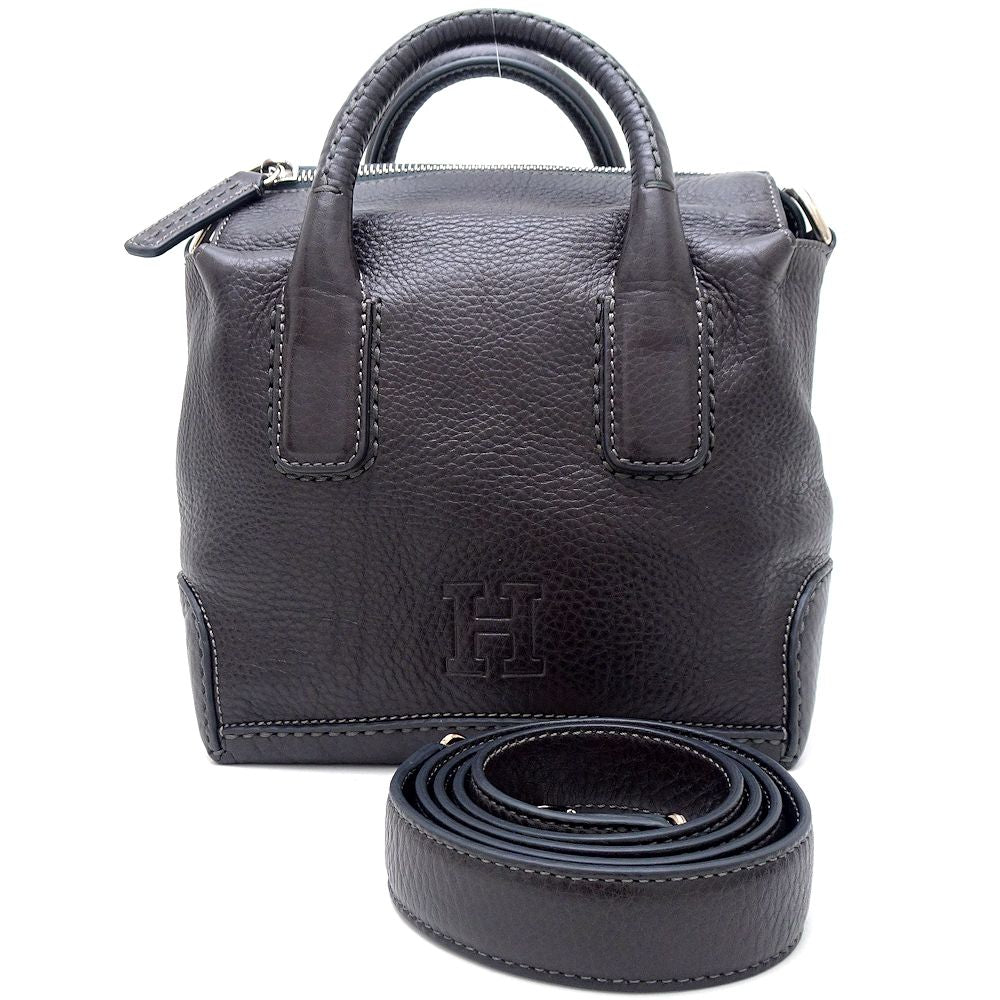 HIROFU Leather 2Way Bag Dark Brown