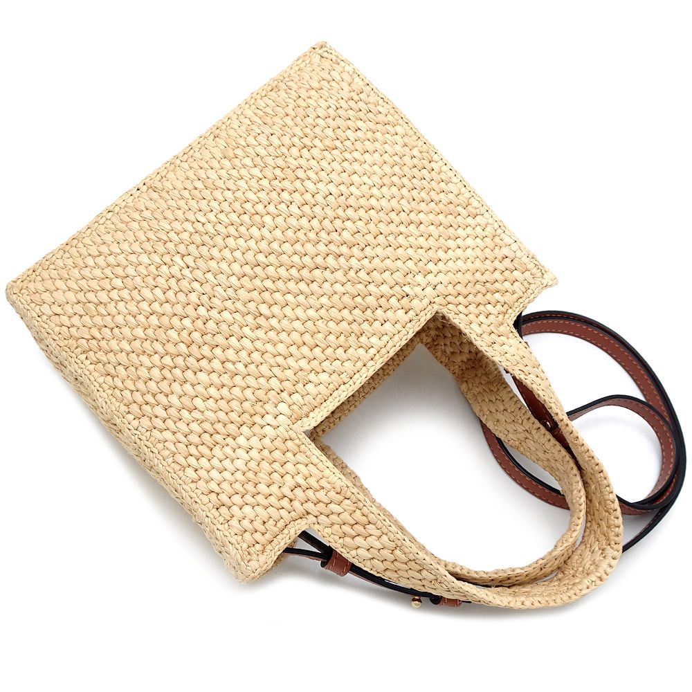 Loewe Raffia Leather Font Mini Tote Bag