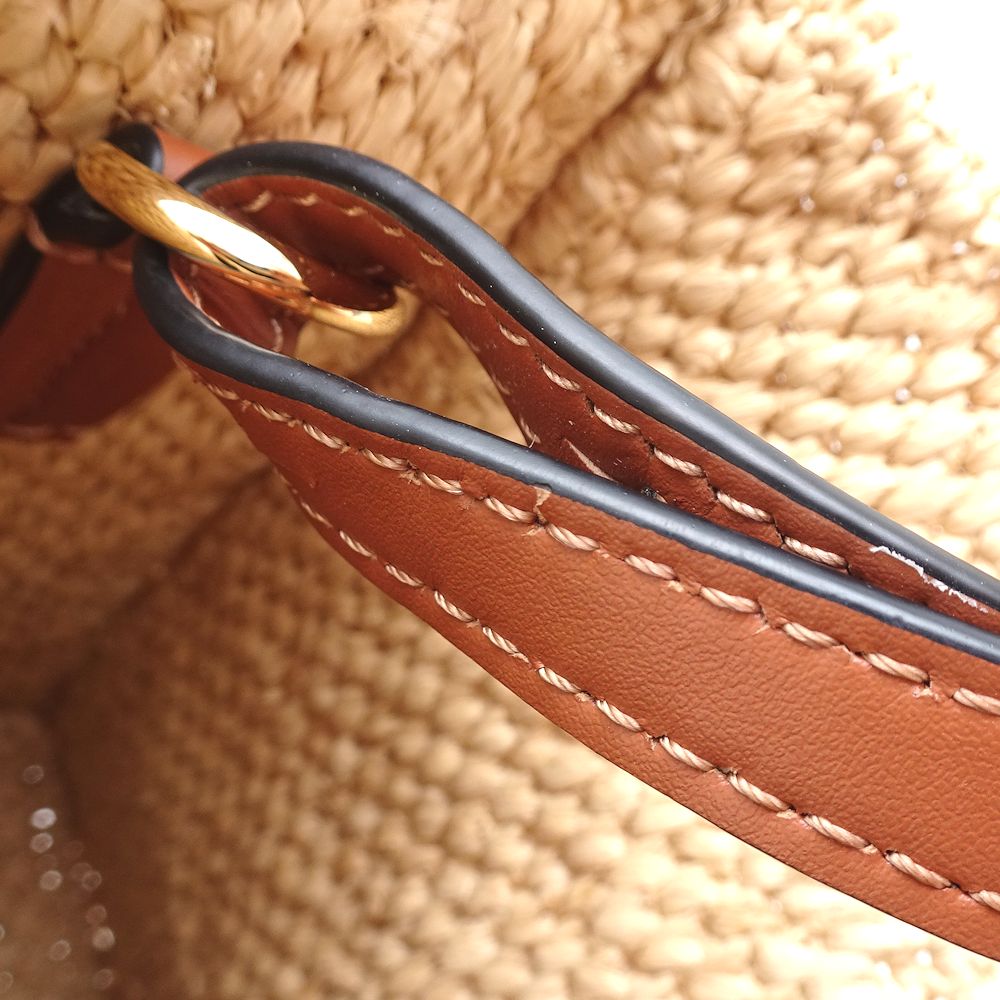 Loewe Raffia Leather Font Mini Tote Bag