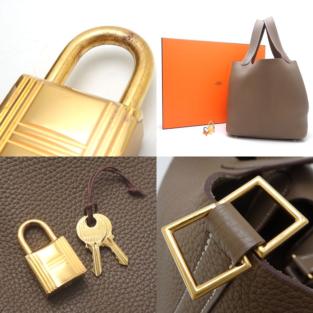 Hermes Picotin Lock MM Handbag Etoupe