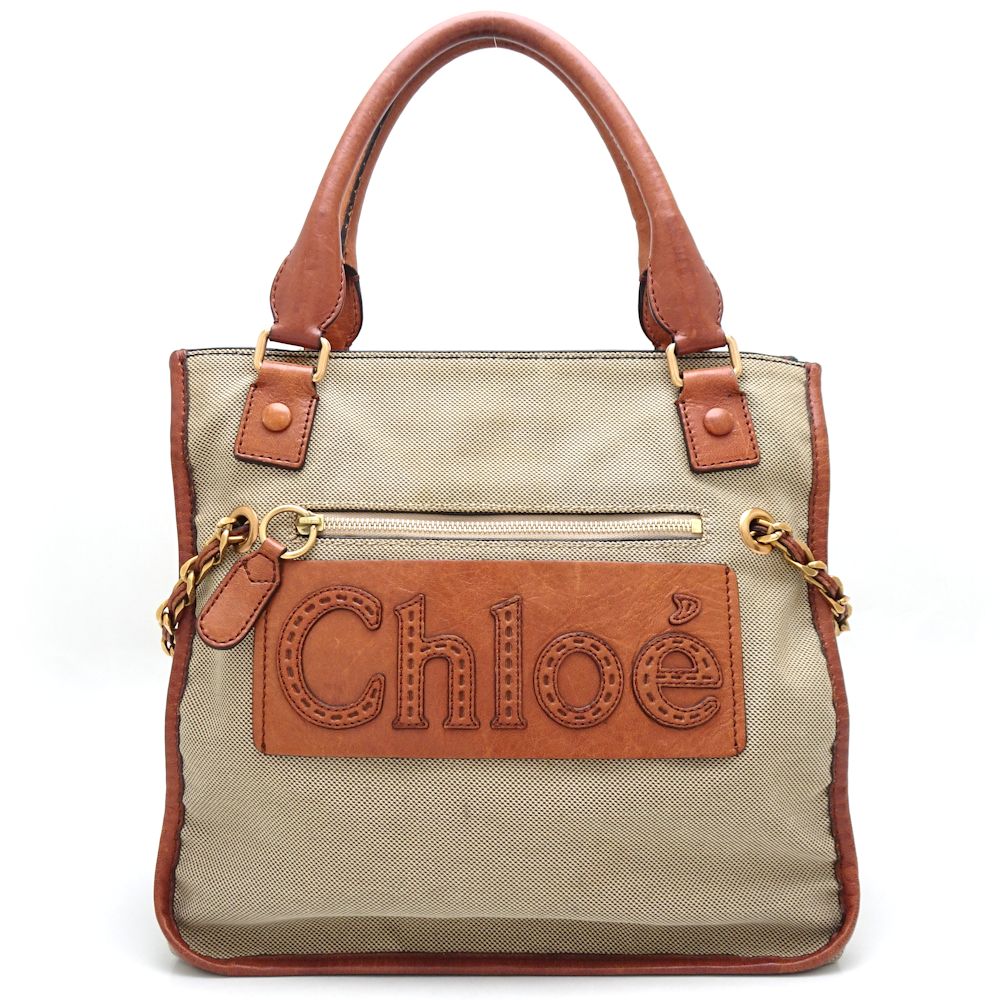 Chloe Canvas Leather Harley Tote Bag