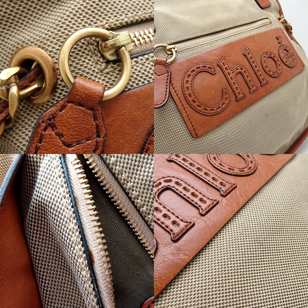 Chloe Canvas Leather Harley Tote Bag