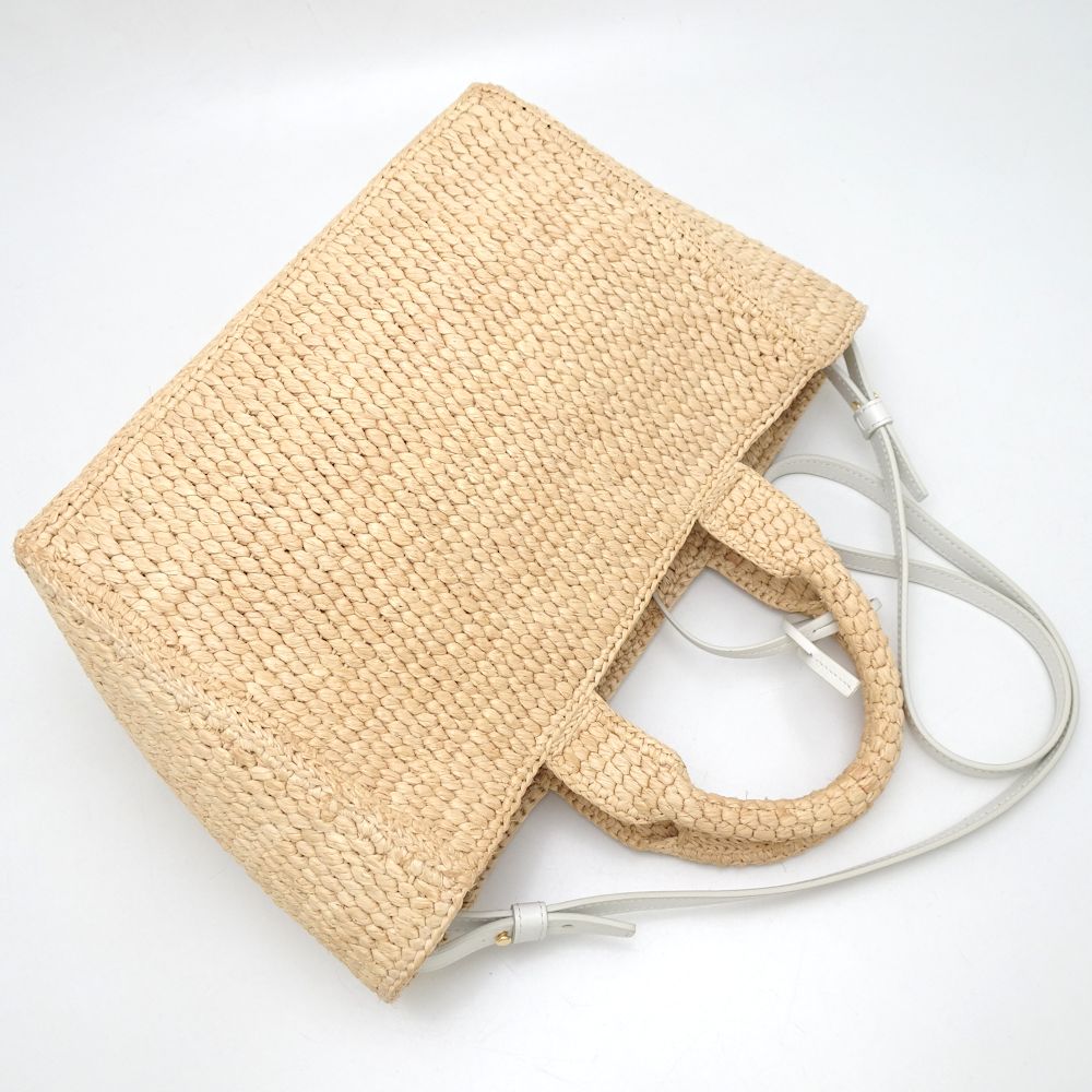 Celine Small Cabas Tie Raffia Calf Bag