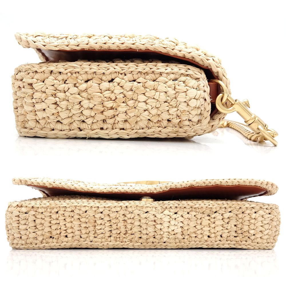 Celine Raffia Calf Multi Pochette Crossbody