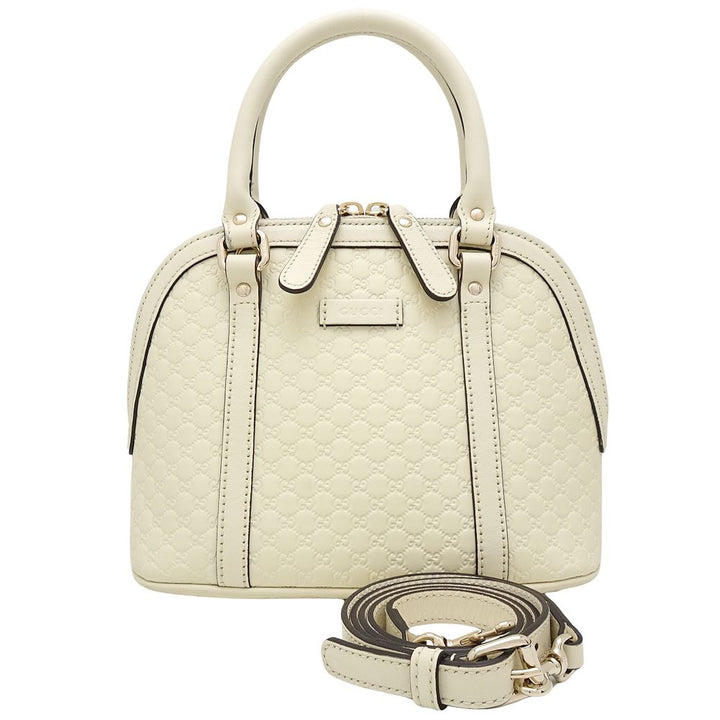 Gucci Leather 2Way Handbag Off-White