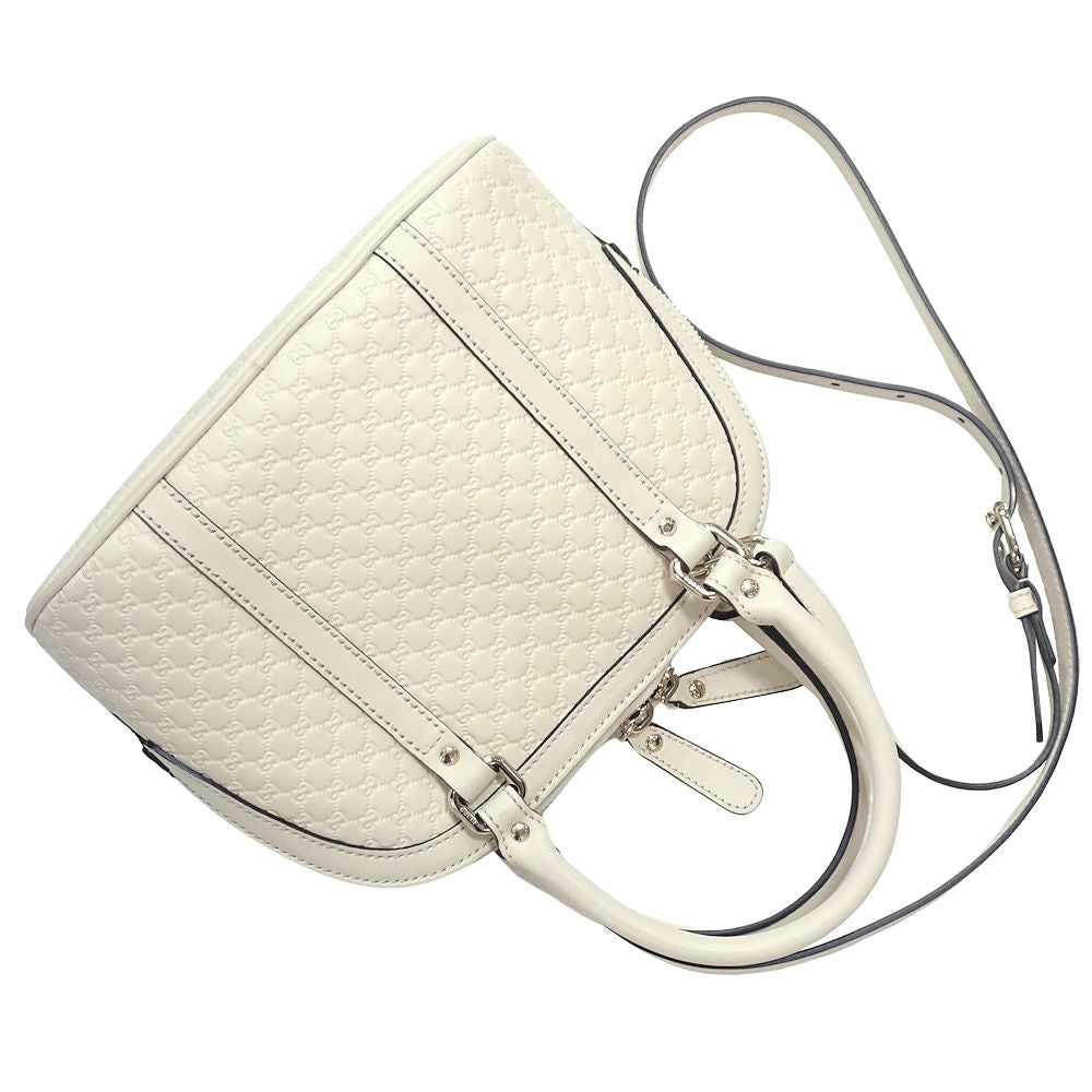 Gucci Leather 2Way Handbag Off-White