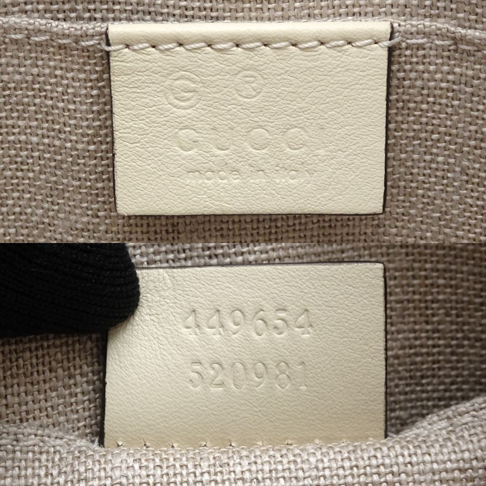 Gucci Leather 2Way Handbag Off-White