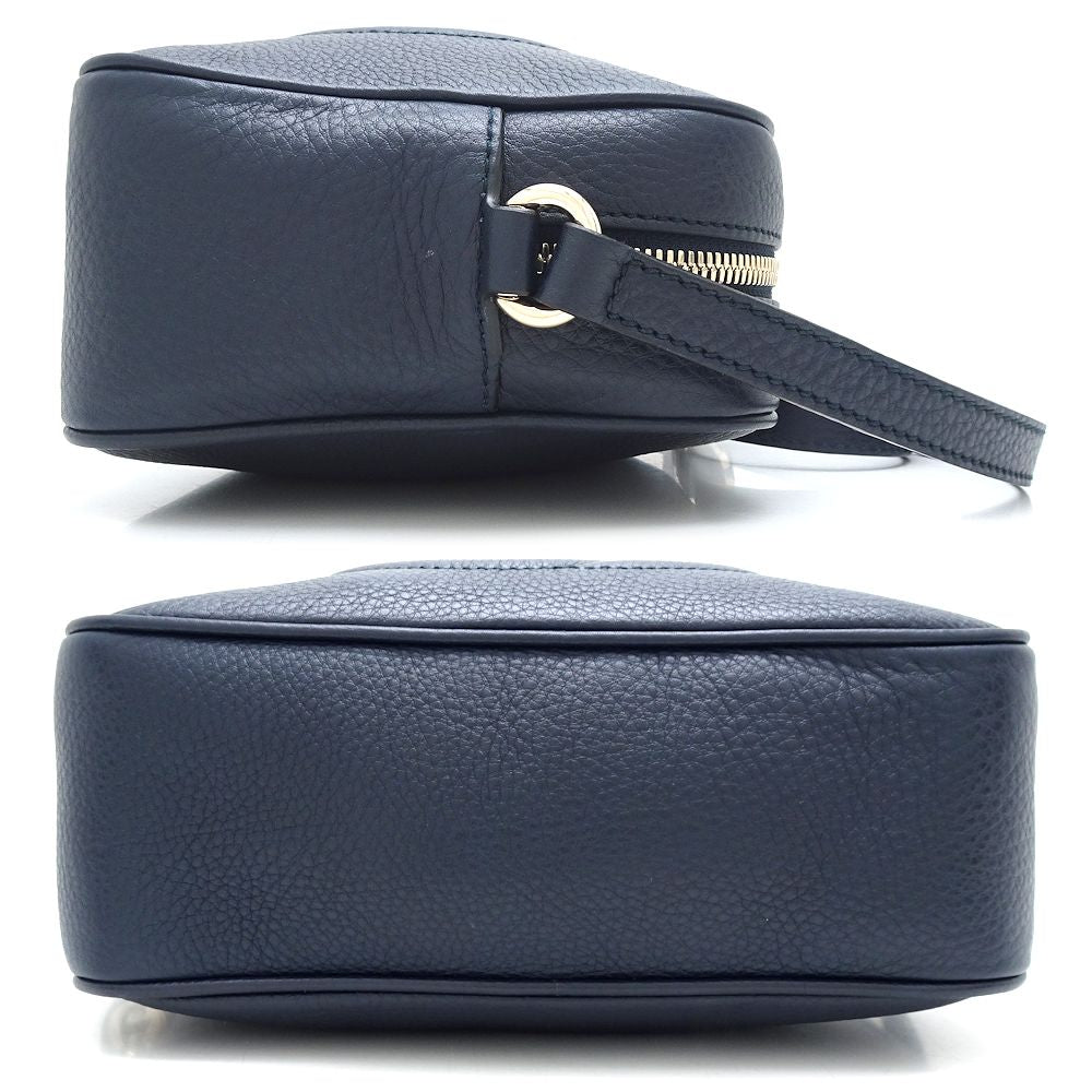 Gucci Small Disco Leather Shoulder Bag Navy