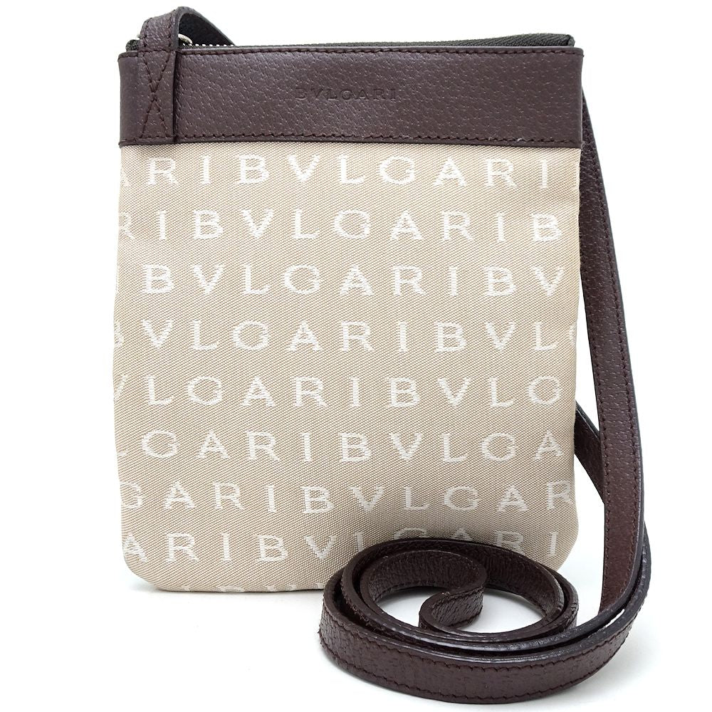 Bvlgari Canvas Leather Shoulder Bag