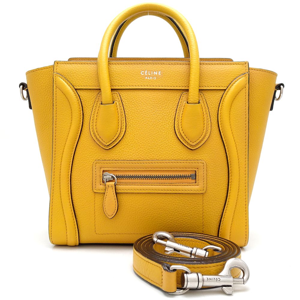 Celine Luggage Nano Shopper Bag Yellow