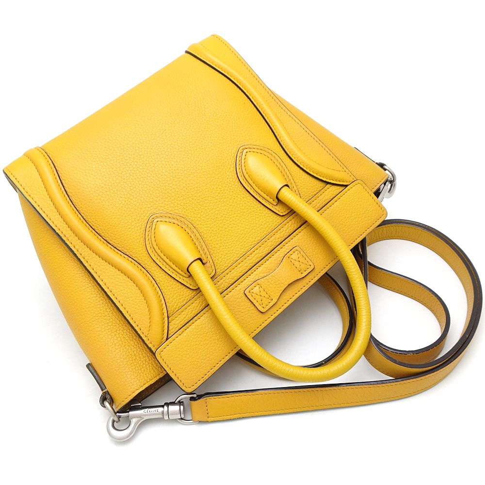 Celine Luggage Nano Shopper Bag Yellow