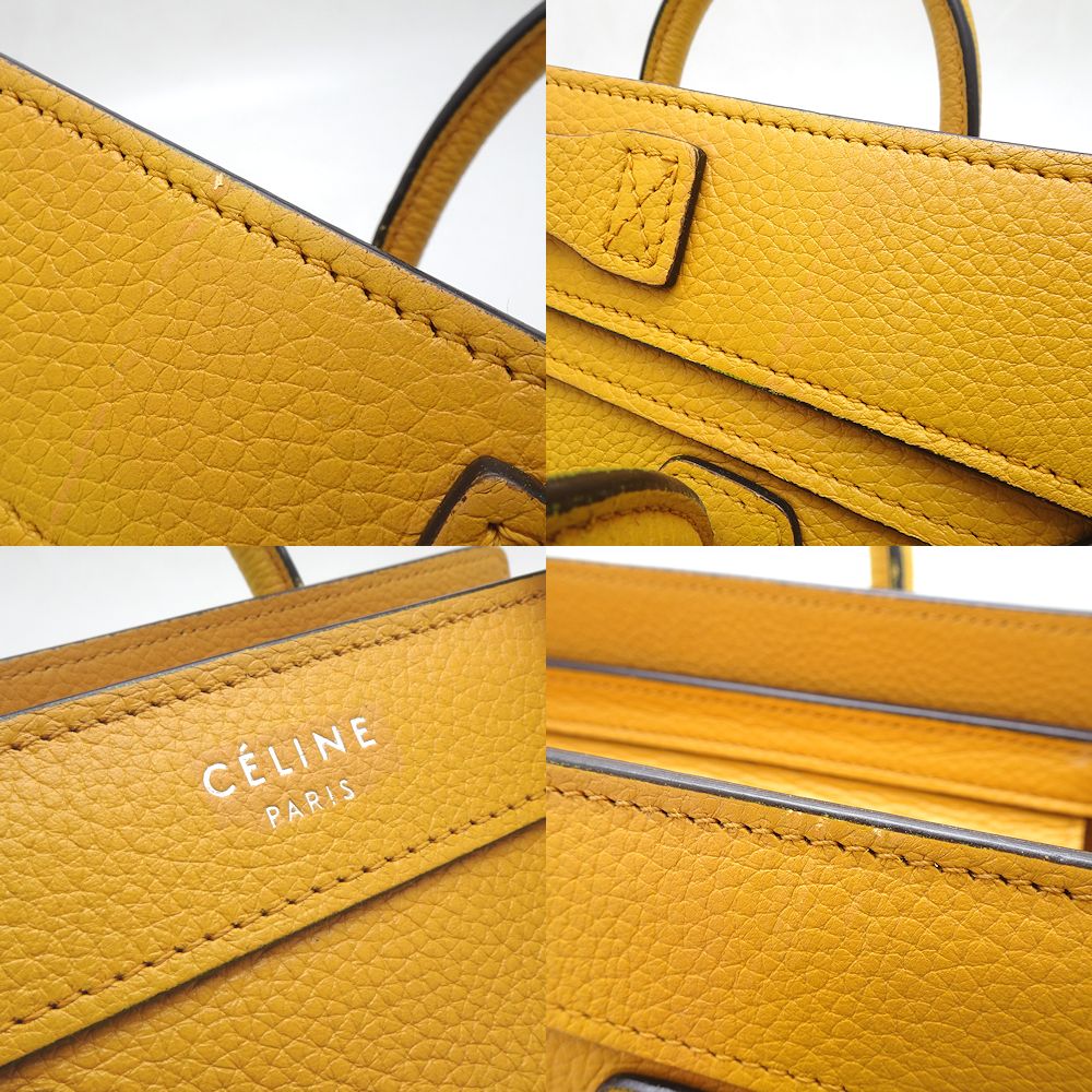 Celine Luggage Nano Shopper Bag Yellow