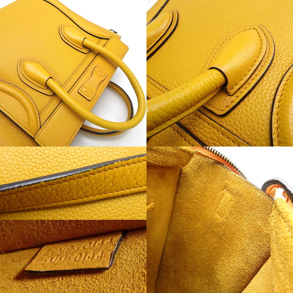 Celine Luggage Nano Shopper Bag Yellow