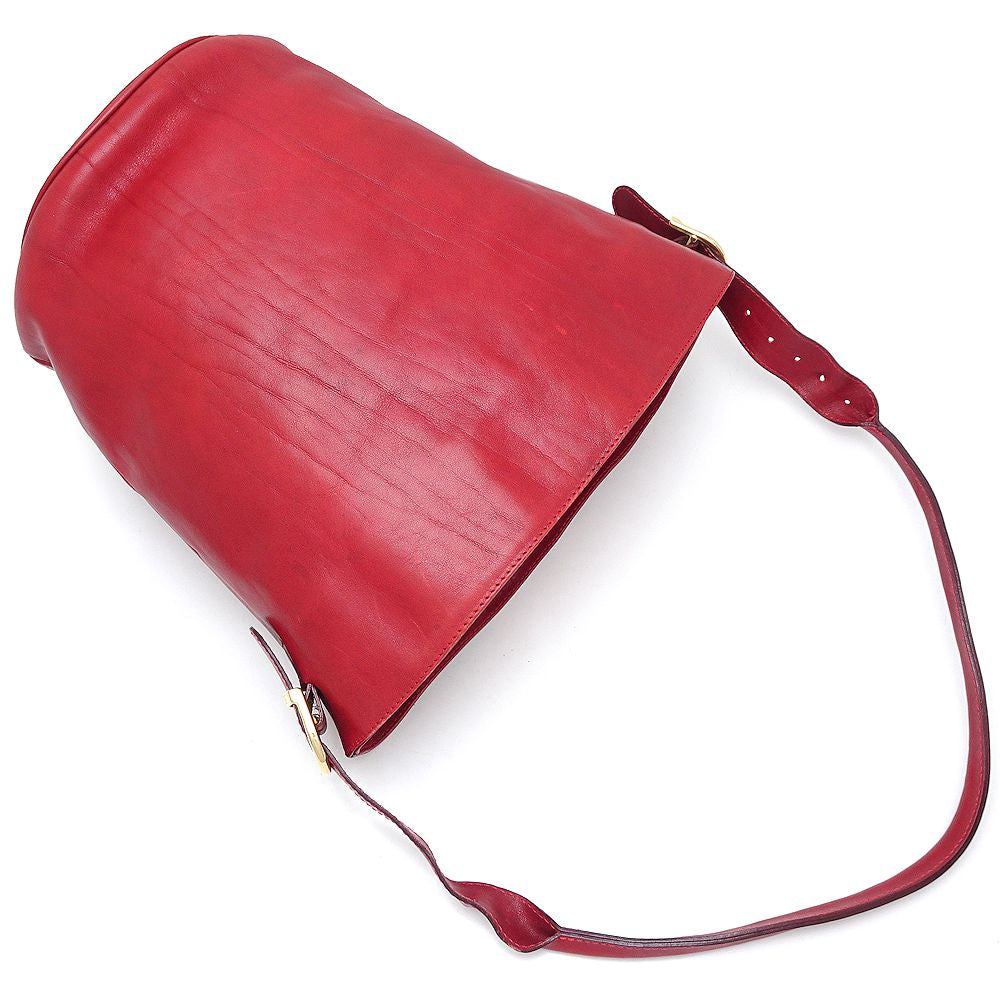 HIROFU Leather Shoulder Bag Red