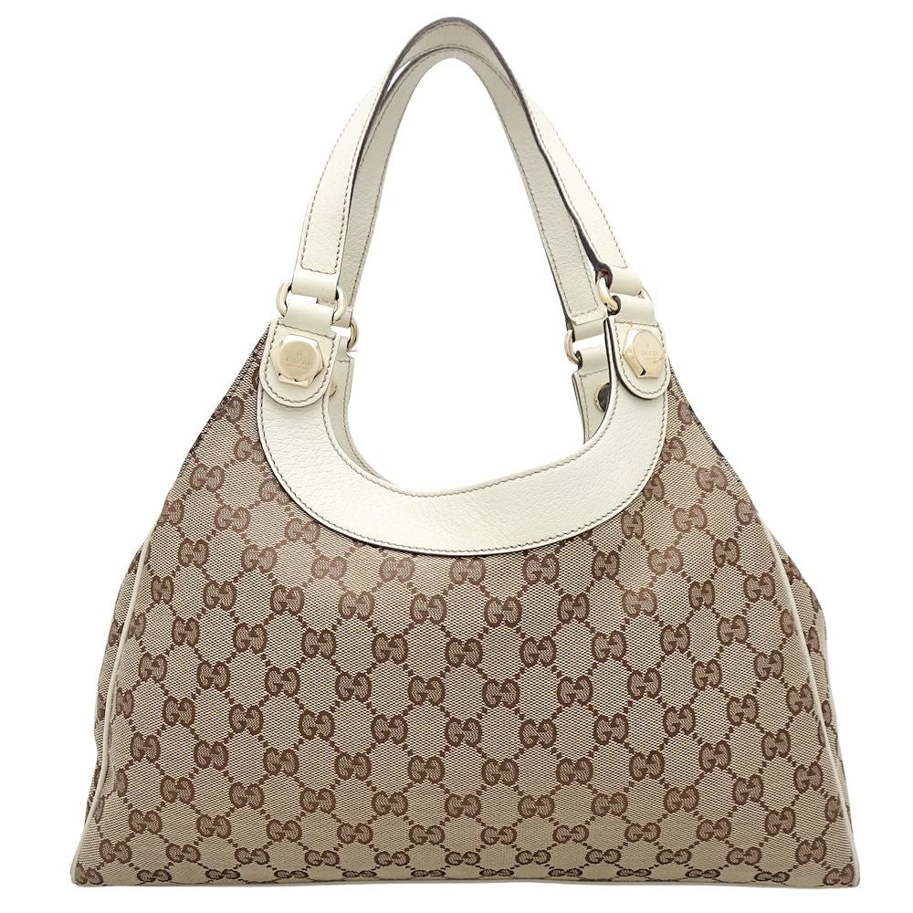 Gucci GG Canvas Leather Tote Bag