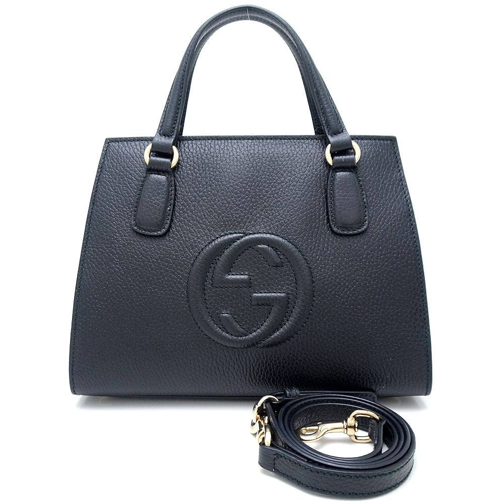 Gucci Leather 2Way Bag Soho Interlocking G