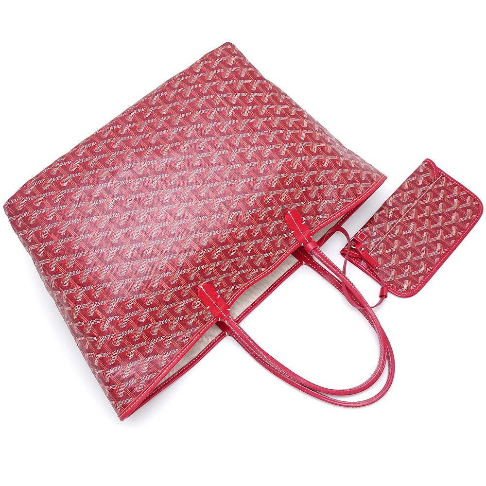 Goyard St. Louis PM Tote Bag PVC Leather Red