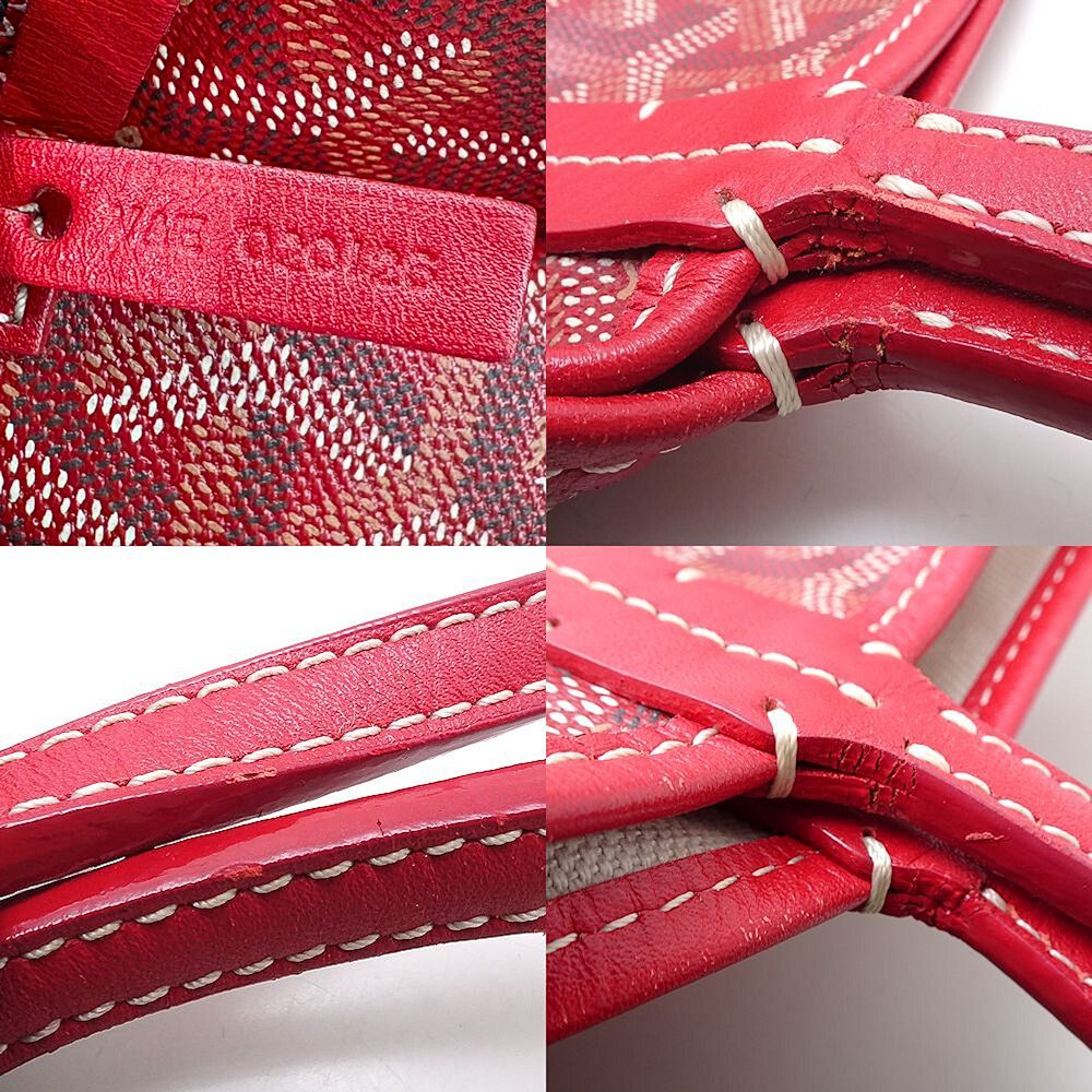 Goyard St. Louis PM Tote Bag PVC Leather Red