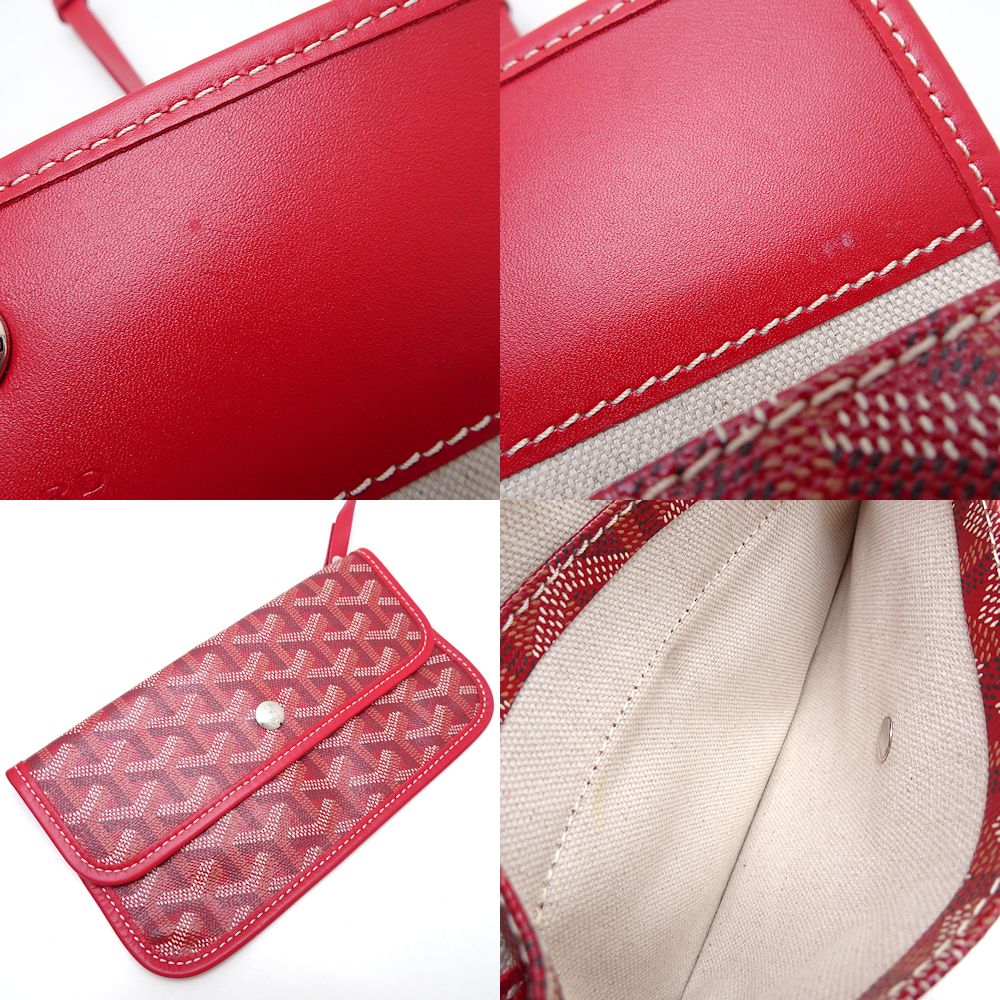 Goyard St. Louis PM Tote Bag PVC Leather Red