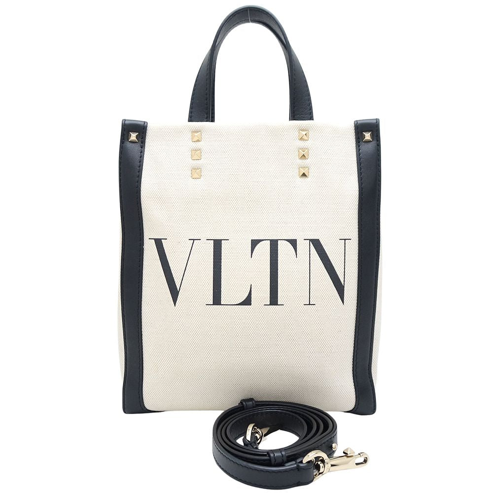 Valentino Garavani VLTN Canvas Leather Tote