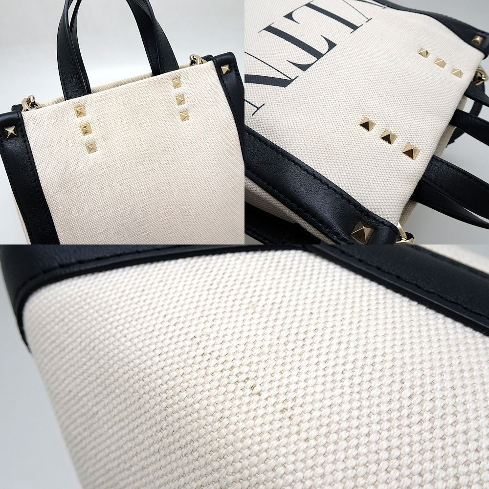 Valentino Garavani VLTN Canvas Leather Tote