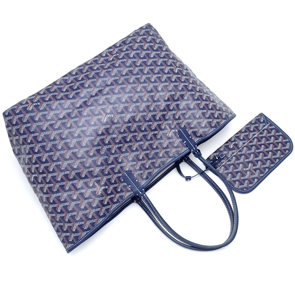 Goyard St. Louis PM Tote Bag PVC Leather Navy