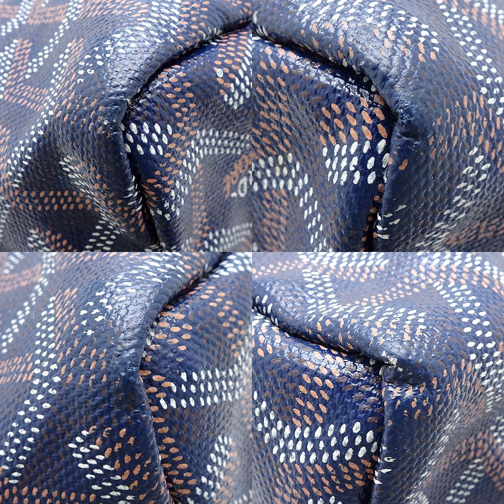 Goyard St. Louis PM Tote Bag PVC Leather Navy