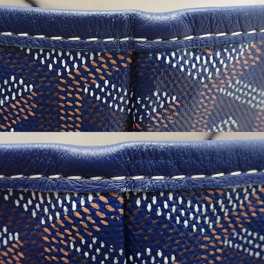 Goyard St. Louis PM Tote Bag PVC Leather Navy