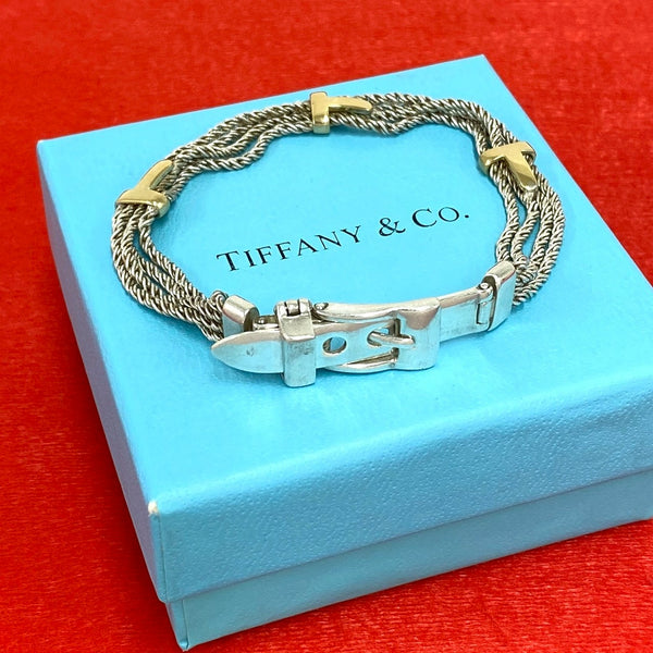Tiffany & Co. Vintage T Rope Silver Au750 Bracelet