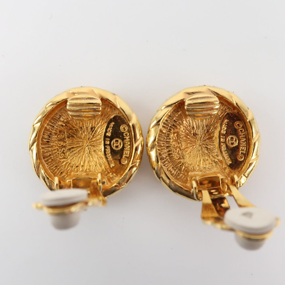 Chanel Coco Mark Vintage Earrings Gold Plated