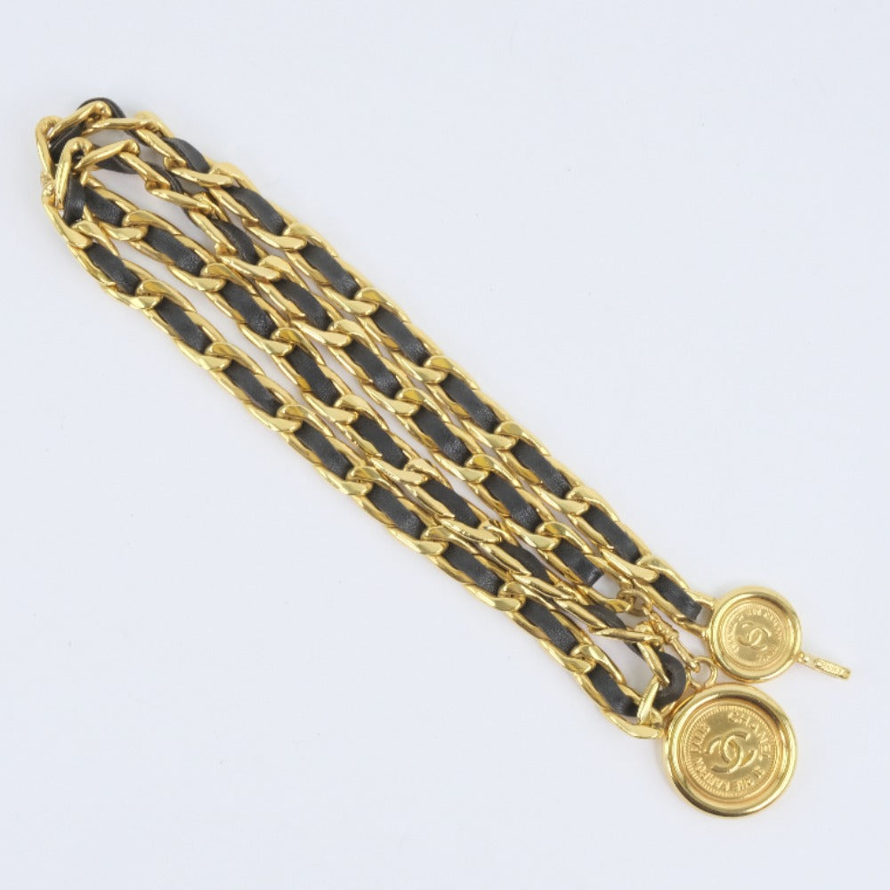 Chanel Chain Belt Gold Plated Leather