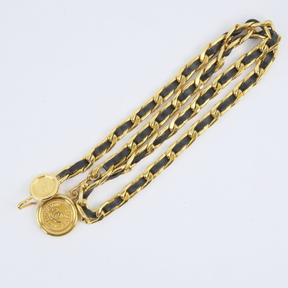 Chanel Chain Belt Gold Plated Leather