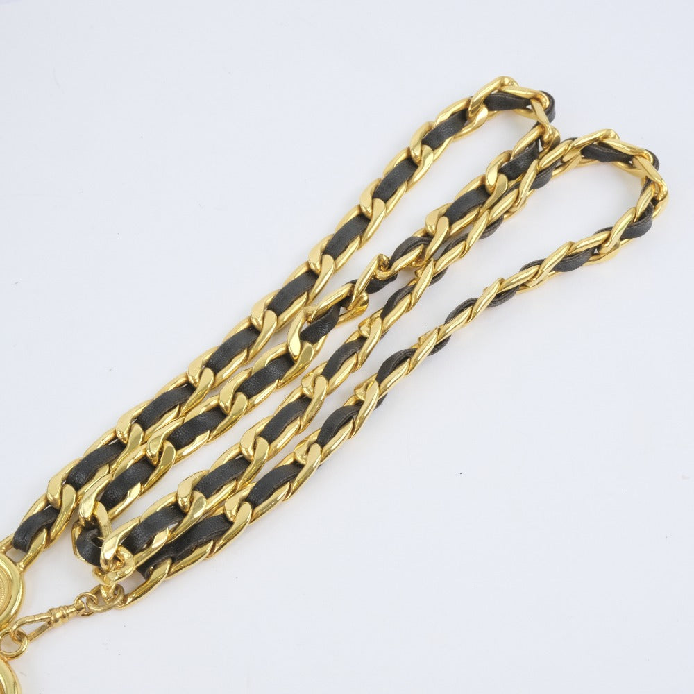 Chanel Chain Belt Gold Plated Leather