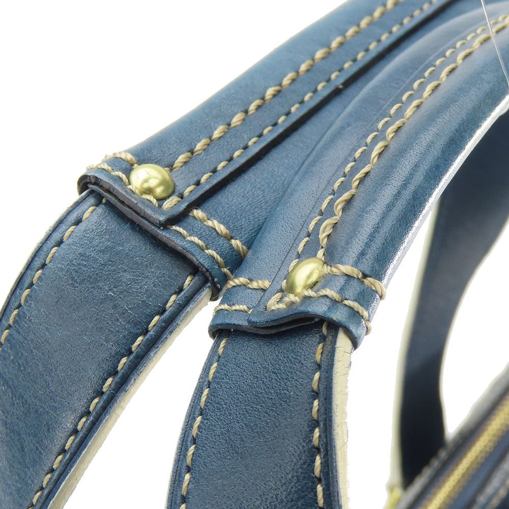 USED COACH Leather Patent Handbag 11609 Blue