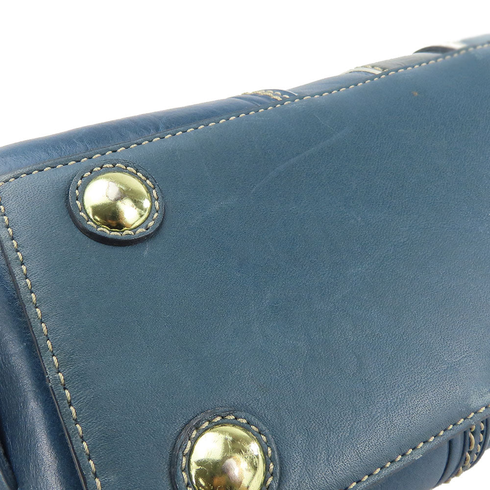 USED COACH Leather Patent Handbag 11609 Blue