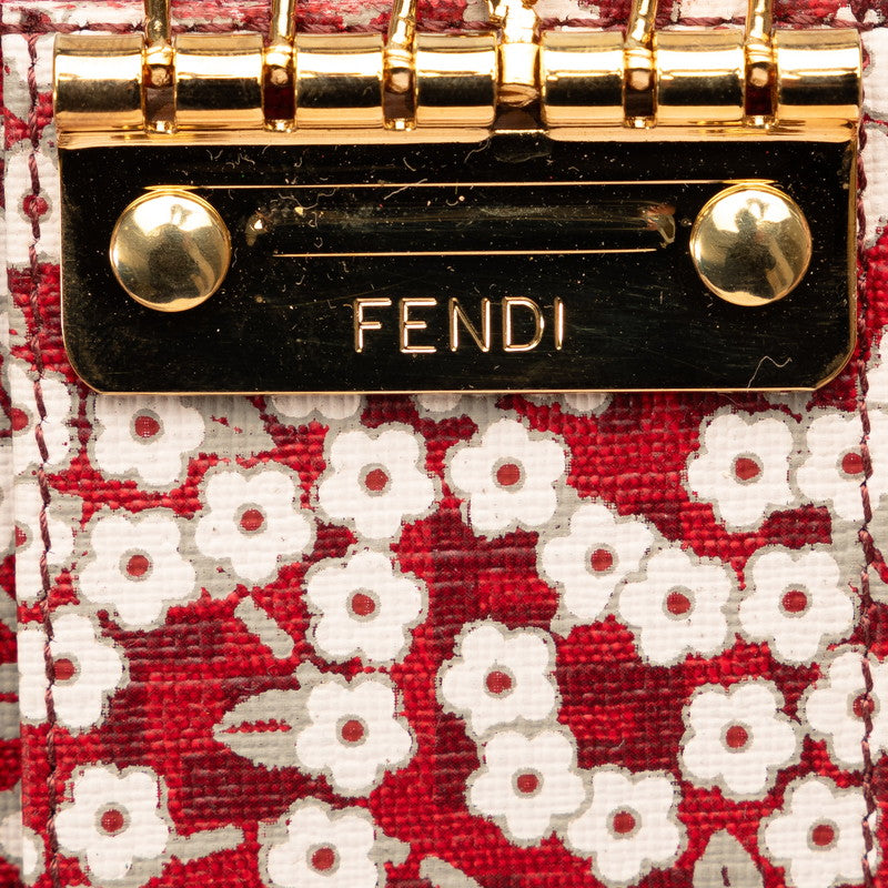 Fendi Zucchino Flower Key Case 8AP079 Red PVC in Great Condition