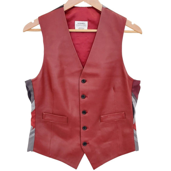 Hermes Sheepskin Carriage Print Vest