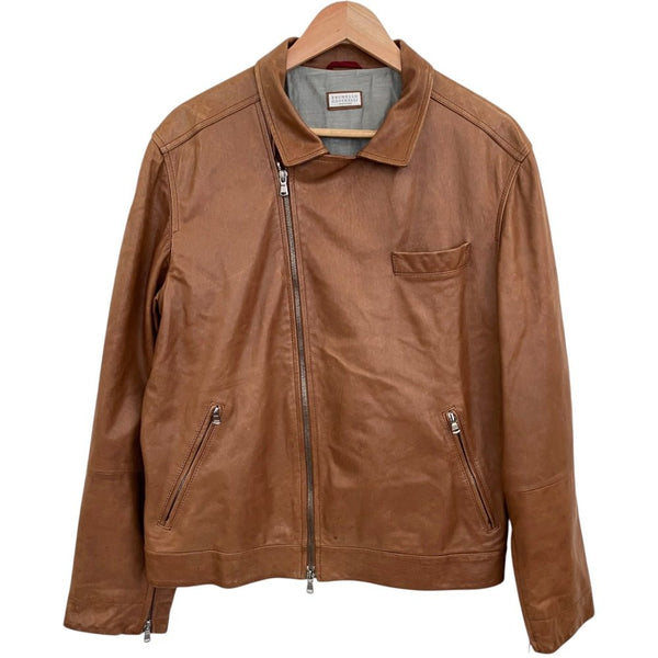 Brunello Cucinelli Leather Riders Jacket
