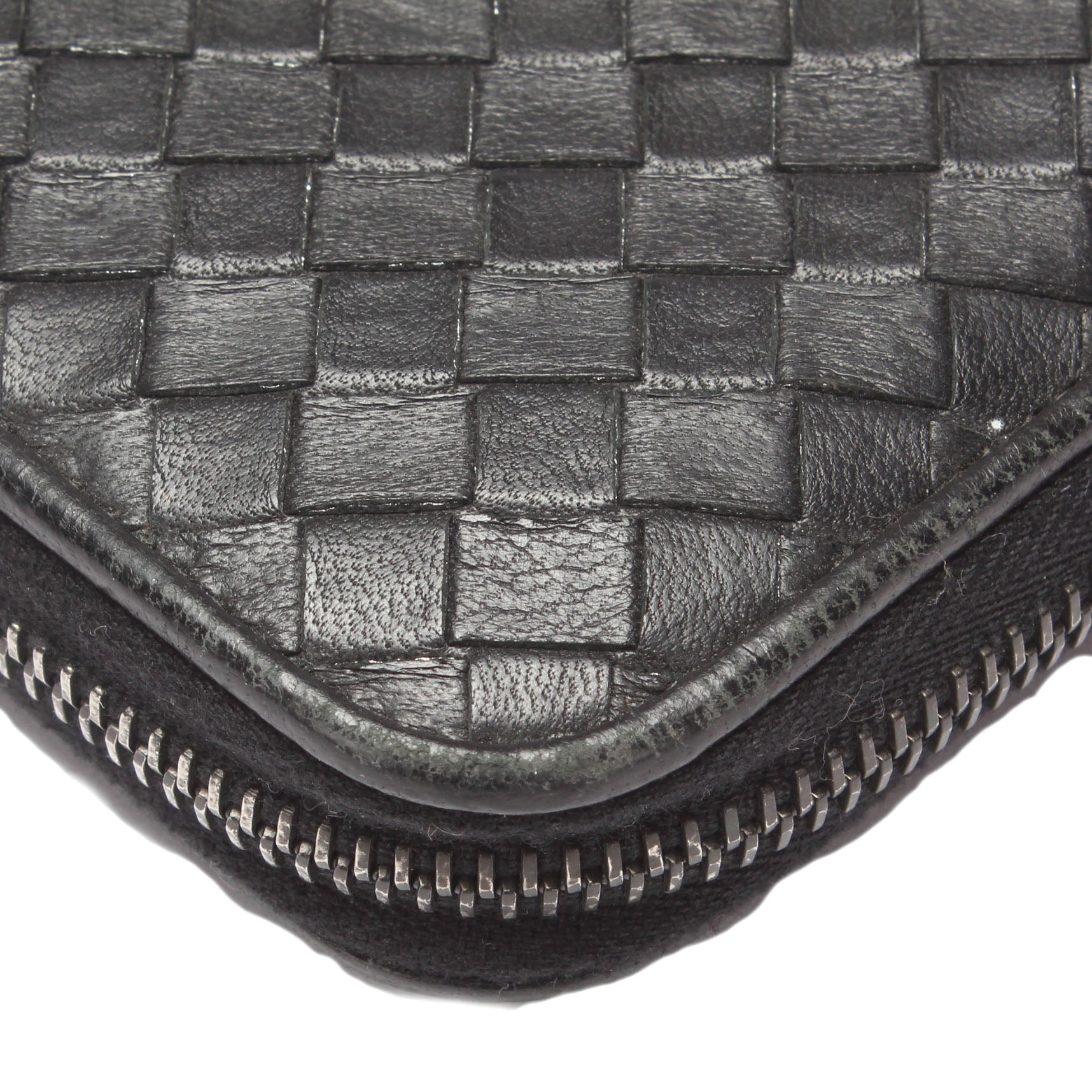 Bottega Veneta Intrecciato Leather Zip Around Coin Purse Wallet