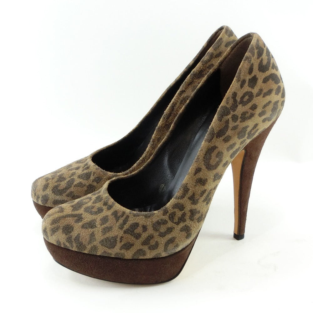 Ovye Leopard Leather Brown Women's Pumps