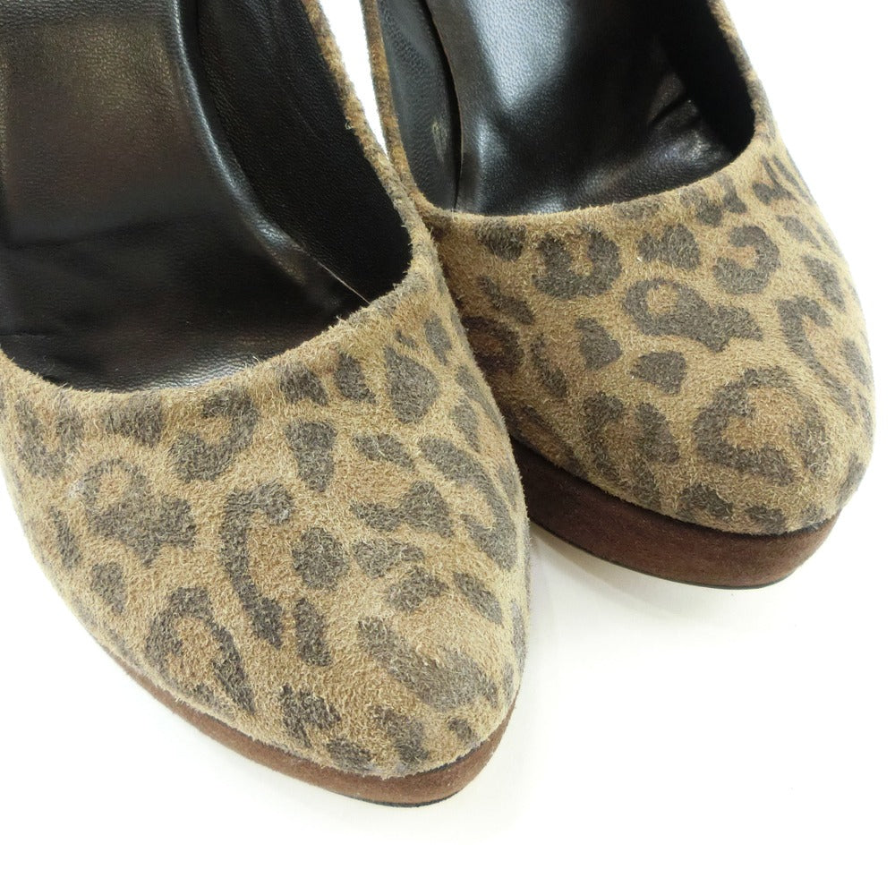 Ovye Leopard Leather Brown Women's Pumps