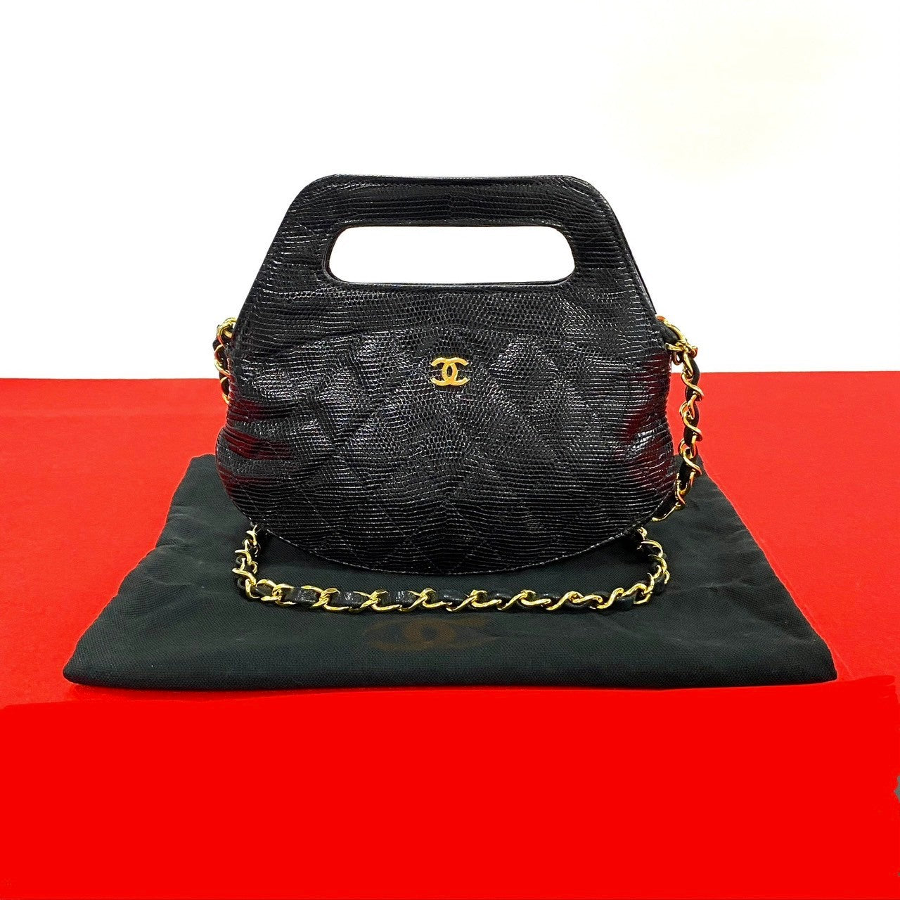 Chanel Lizard Leather 2way Mini Shoulder Bag