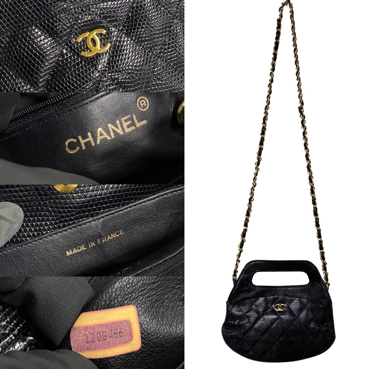 Chanel Lizard Leather 2way Mini Shoulder Bag