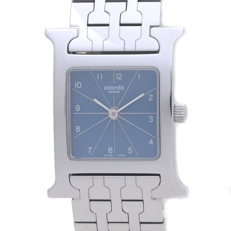 Hermes H Watch Stainless Steel Leather Quartz