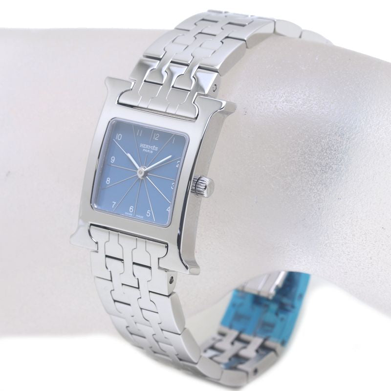 Hermes H Watch Stainless Steel Leather Quartz