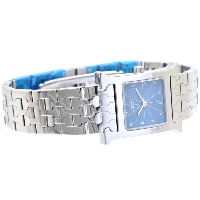 Hermes H Watch Stainless Steel Leather Quartz