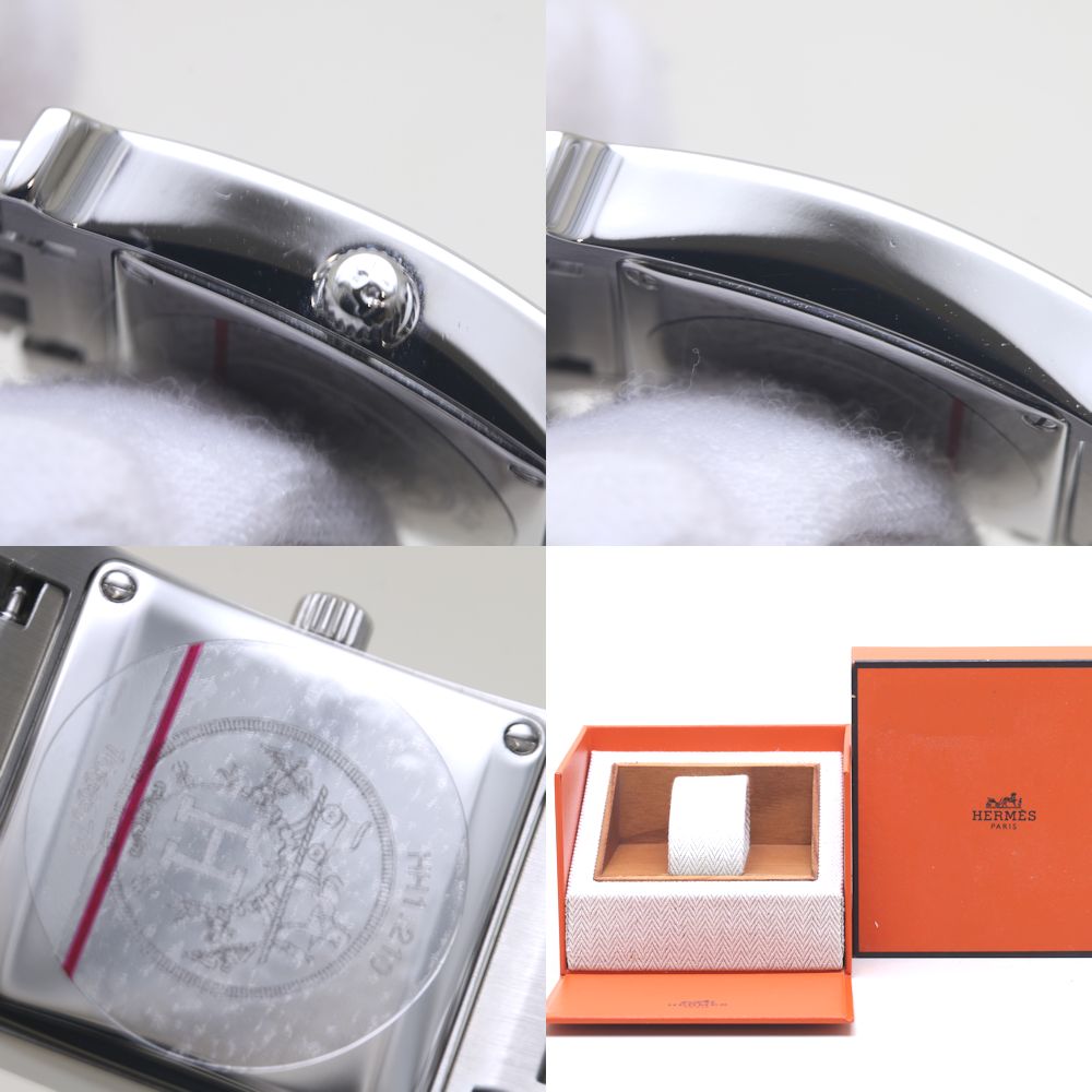 Hermes H Watch Stainless Steel Leather Quartz