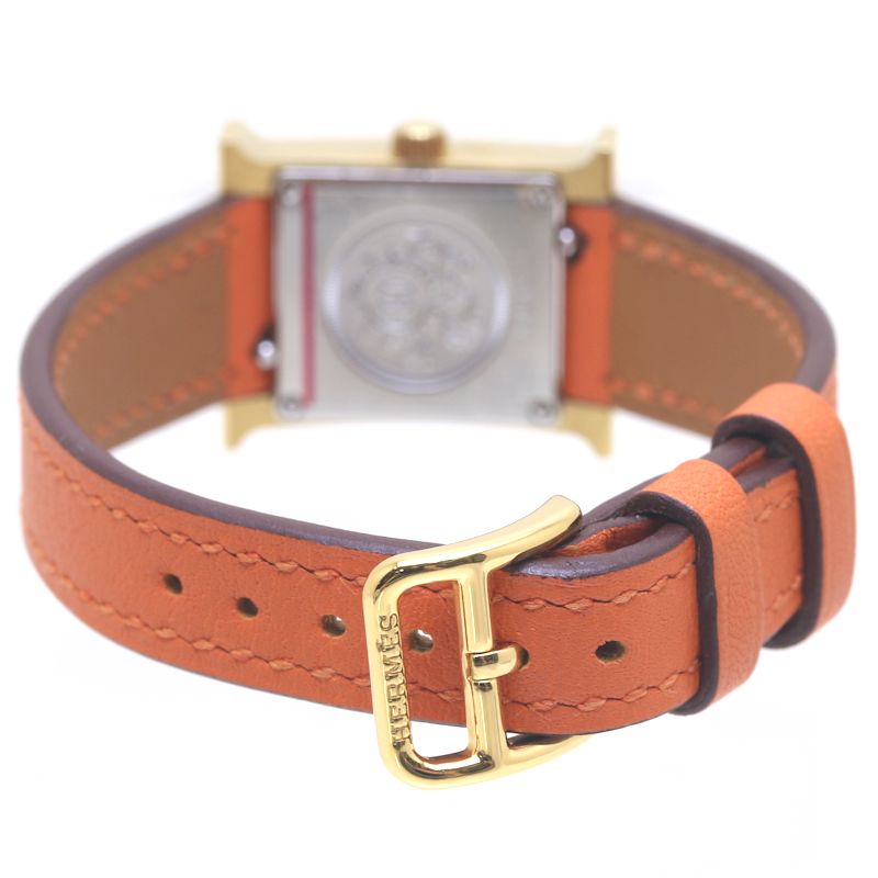 Hermes H Watch Mini Stainless Steel Leather