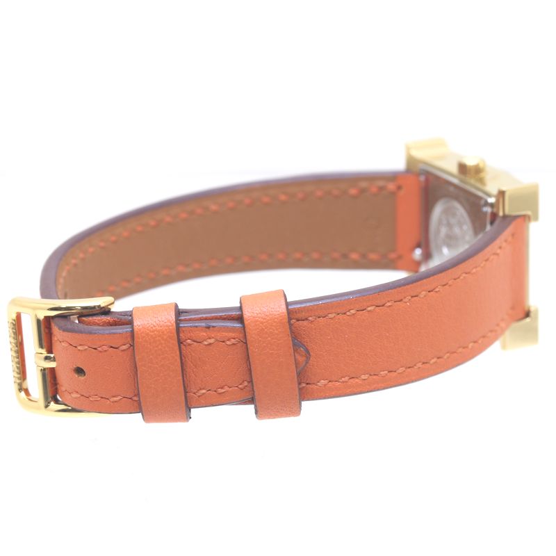 Hermes H Watch Mini Stainless Steel Leather